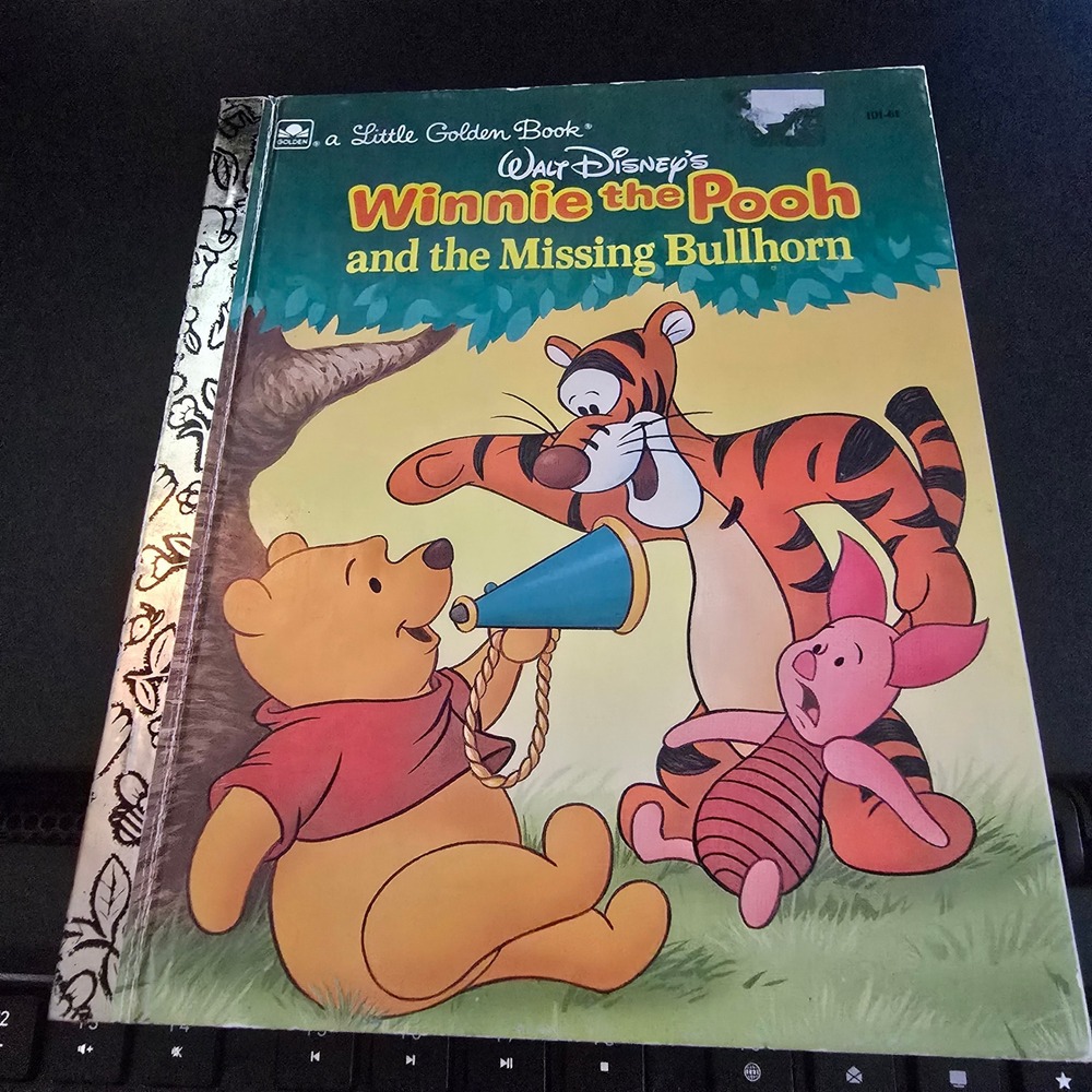 Vintage 1990 Little Golden Book Winnie the Pooh and the Missing Bullhorn Book